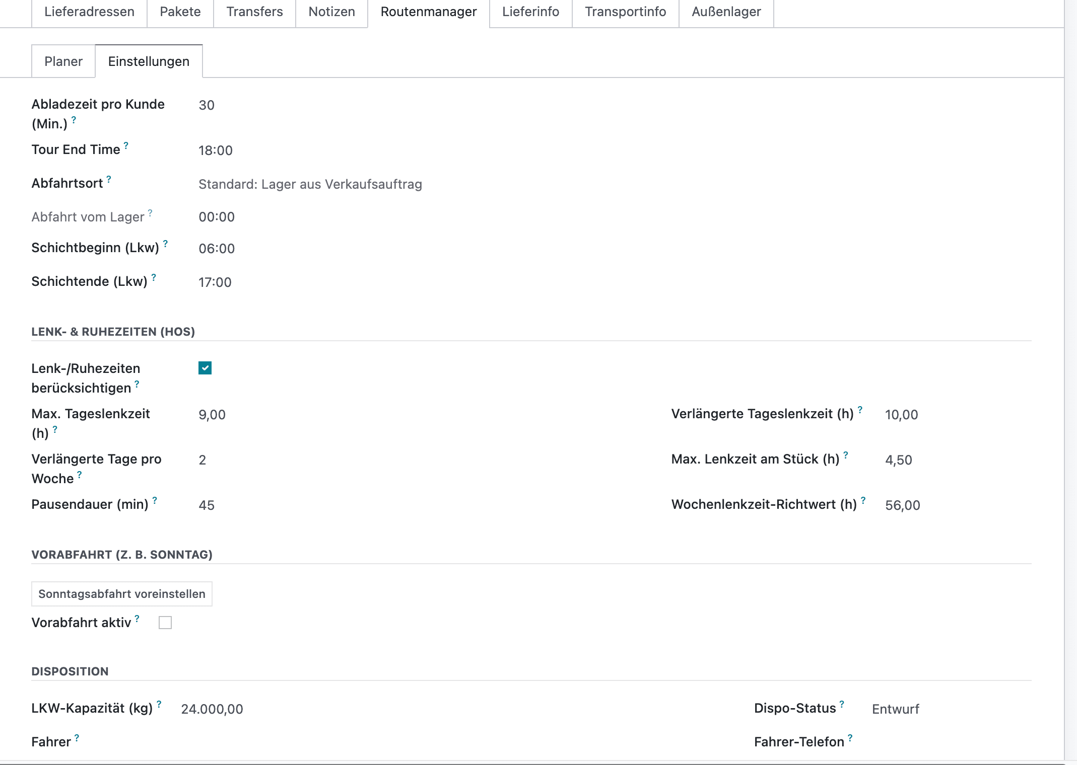 Odoo Lkw-Routenplaner & Lieferkommunikation 2